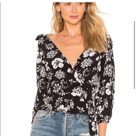 Revolve Majorelle Stevie Floral Print Wrap Top - Picture 1 of 12